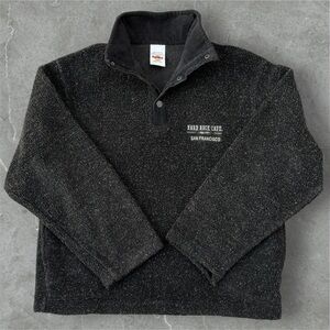 Y2K CityVibe oversized Hard Rock San Francisco Sherpa Fleece Pullover-M